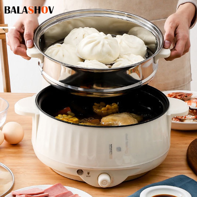 Fondue Set Electric - 220vマルチクッカーシングル/ダブルレイヤー電気ポット1-2人家庭用ノンスティックパン鍋炊飯器調理器具