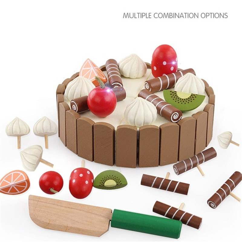 Kitchen Appliances For Kids - 木製子供キッチンおもちゃふりおもちゃカットケーキ遊び食品子供のおもちゃ木製フルーツ調理おもちゃ赤ちゃんの誕生日の興味