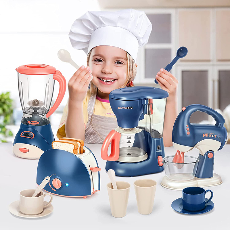 Kitchen Appliances For Kids - ミニ家電キッチンおもちゃ、ごっこ遊びセット コーヒーメーカー ブレンダー ミキサーとトースター付き 子供 男の子