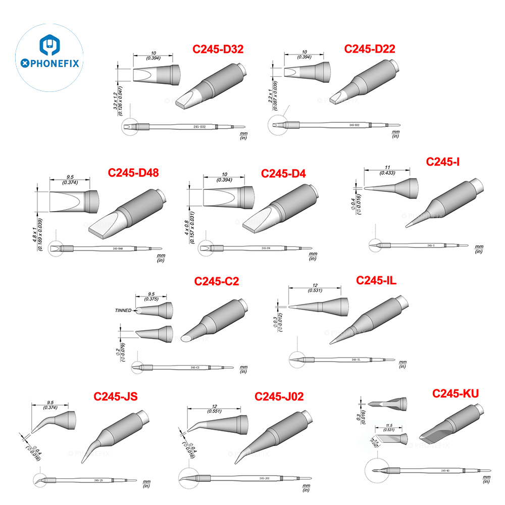 Fondue Set Electric - 修理ステーションツール用のはんだごてのヒント、c245、c470シリーズ、C245-KU、C245-IL、C245-J02、C470-K、C245-D22、C470-BC4、C470-D4、oem