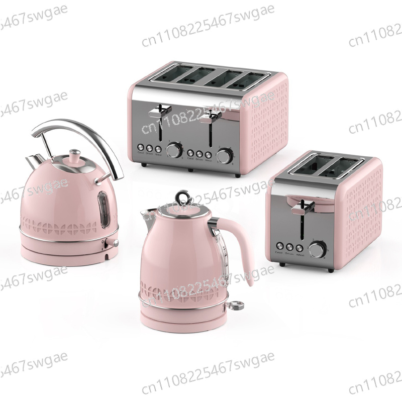 Toaster 4 Slice - ケトルとトースターセット、ジュースブレンダー、レトロトースター、電気ウォーター、朝食セット、家電、4スライス
