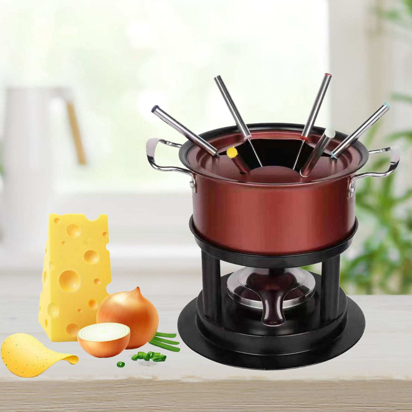 バターとチーズストーブ,家庭用および屋外用のステンレス鋼のチ - Fondue Set Electric のレビューと価格
