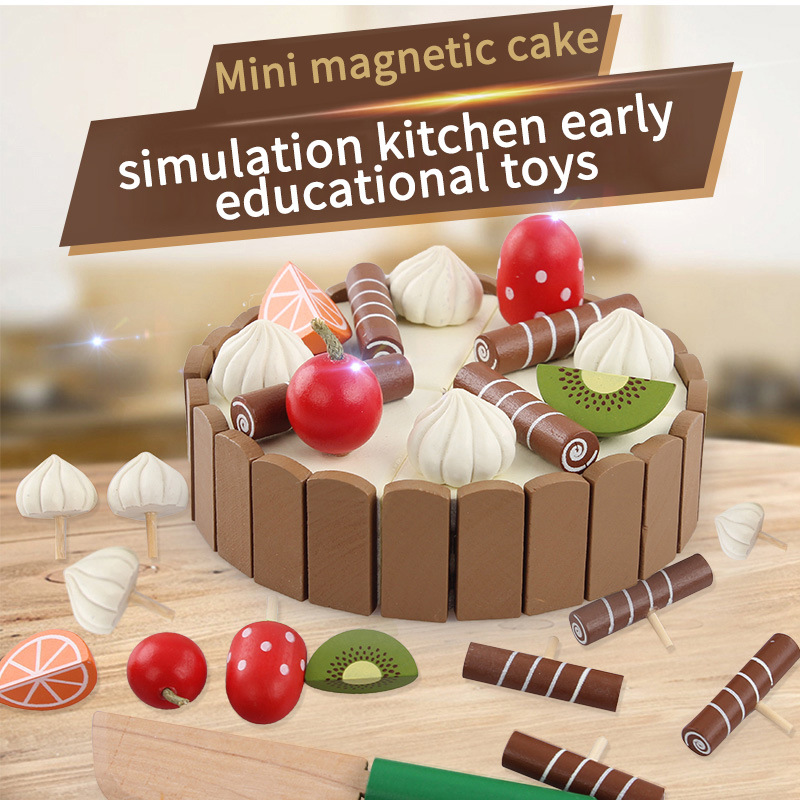 木製子供キッチンおもちゃふりおもちゃカットケーキ遊び食品子供 - Kitchen Appliances For Kids のレビューと価格