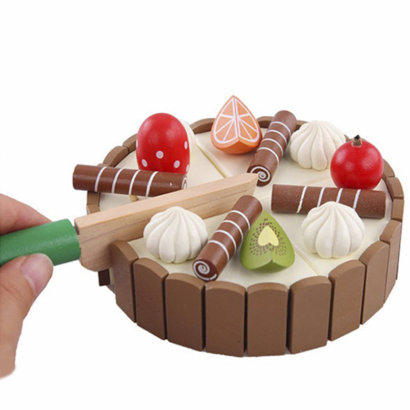 木製子供キッチンおもちゃふりおもちゃカットケーキ遊び食品子供 - Kitchen Appliances For Kids のレビューと価格