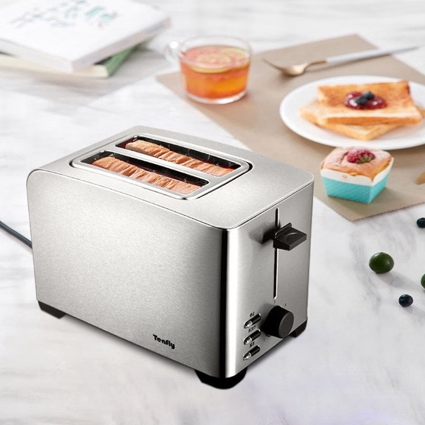 ステンレス製2スライストースター、解凍・再加熱・焼き色調整機 - Toaster 4 Slice のレビューと価格