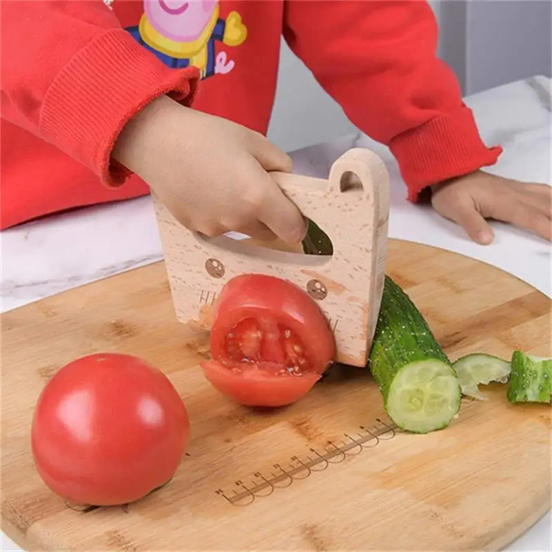 木製子供ナイフ調理用かわいい魚恐竜形状キッチンおもちゃ野菜フ - Kitchen Appliances For Kids のレビューと価格