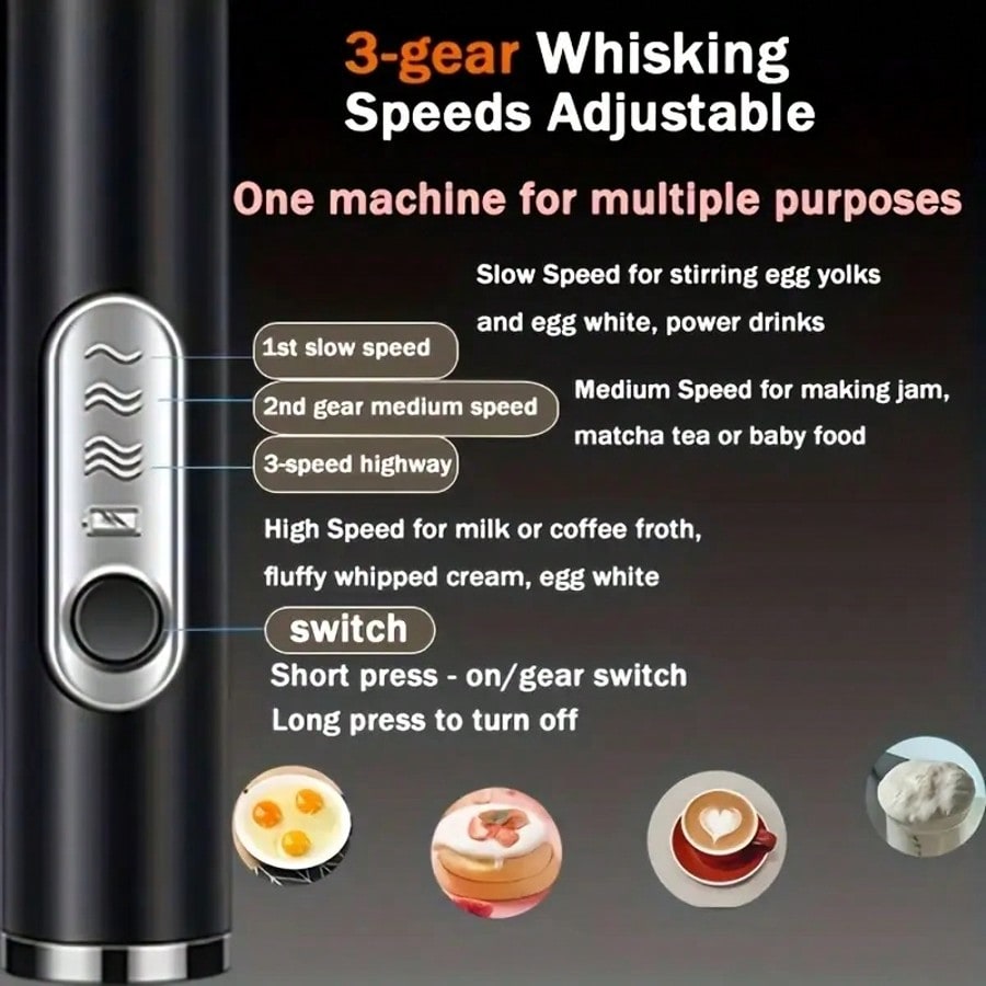 1パック入りハンドヘルド電動ミキサー、卵ビーター、ミルク泡立 - Kitchen Appliances Sales のレビューと価格
