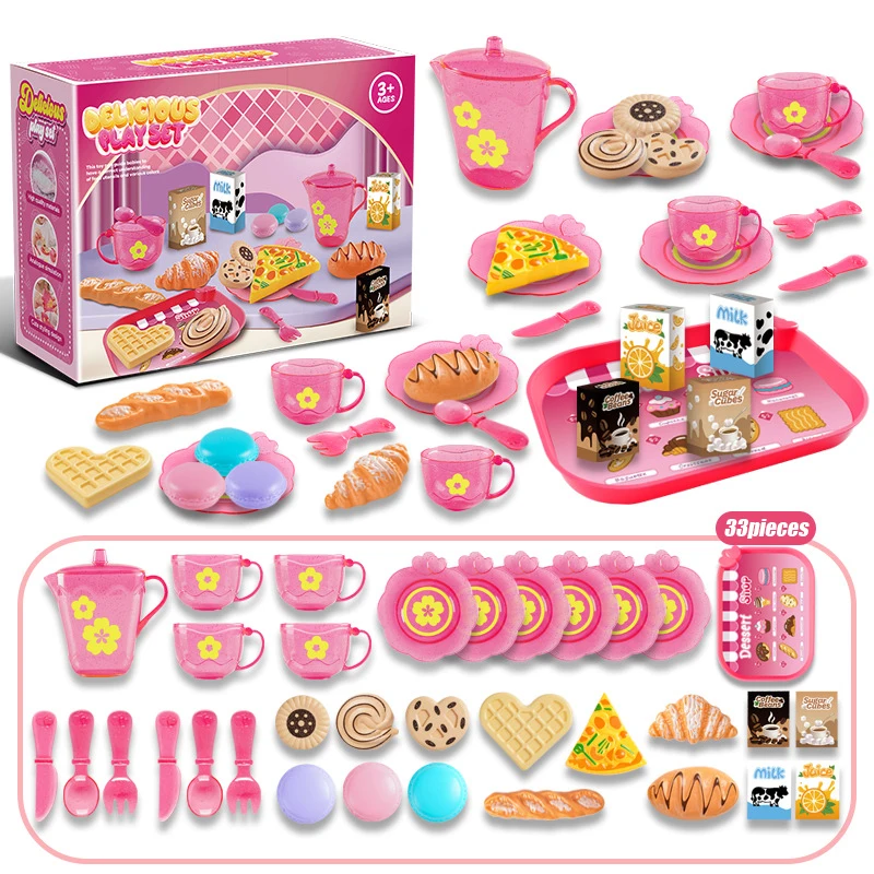 女の子向けおもちゃティーセット、ティーパーティーセット、子供 - Kitchen Appliances For Kids のレビューと価格
