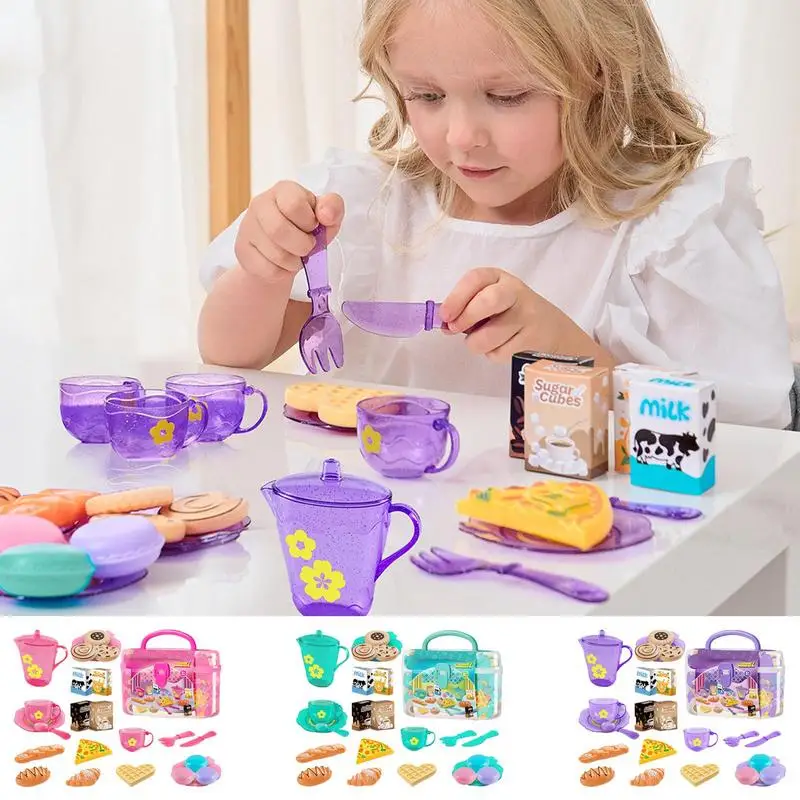 女の子向けおもちゃティーセット、ティーパーティーセット、子供 - Kitchen Appliances For Kids のレビューと価格