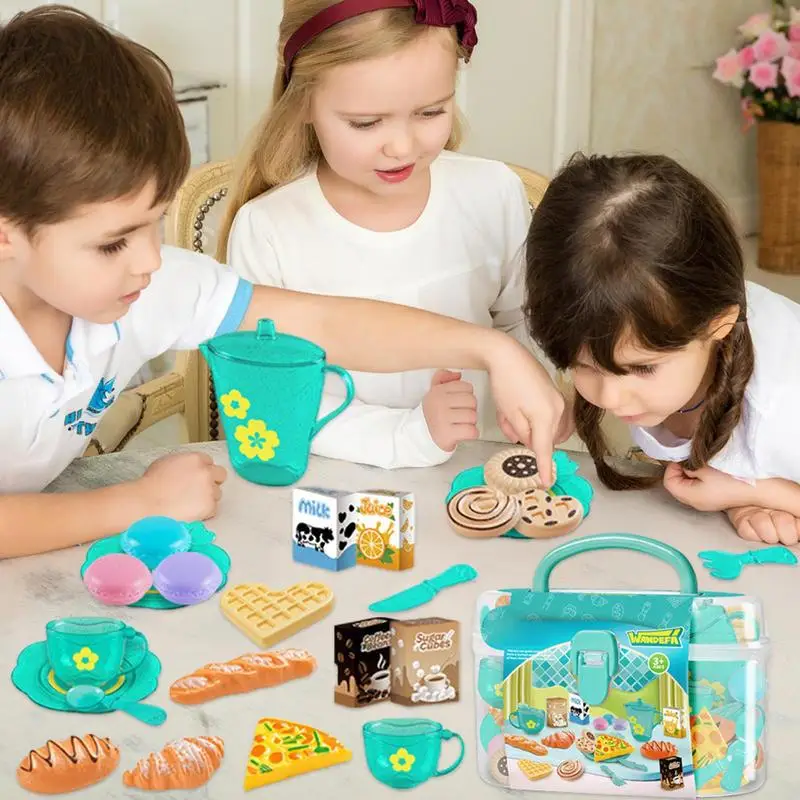 女の子向けおもちゃティーセット、ティーパーティーセット、子供 - Kitchen Appliances For Kids のレビューと価格