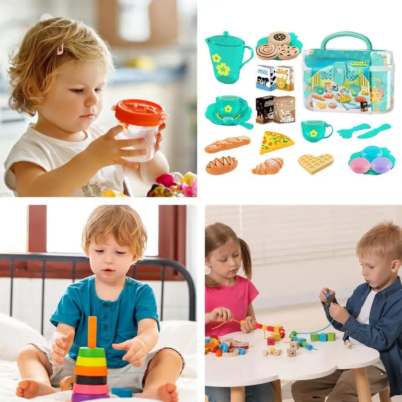女の子向けおもちゃティーセット、ティーパーティーセット、子供 - Kitchen Appliances For Kids のレビューと価格